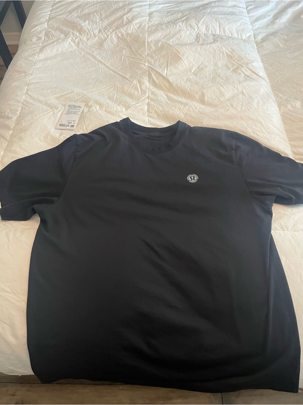 lululemon cotton athletica Men's Black Short Sleeve Crew Tee
